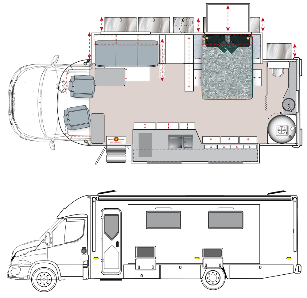 2802SL Double slideout luxury motorhome